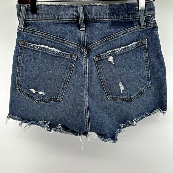 Abercrombie & Fitch Curve Love Mom Shorts 4" High Rise Distressed Cut Off 27" - Picture 6 of 6